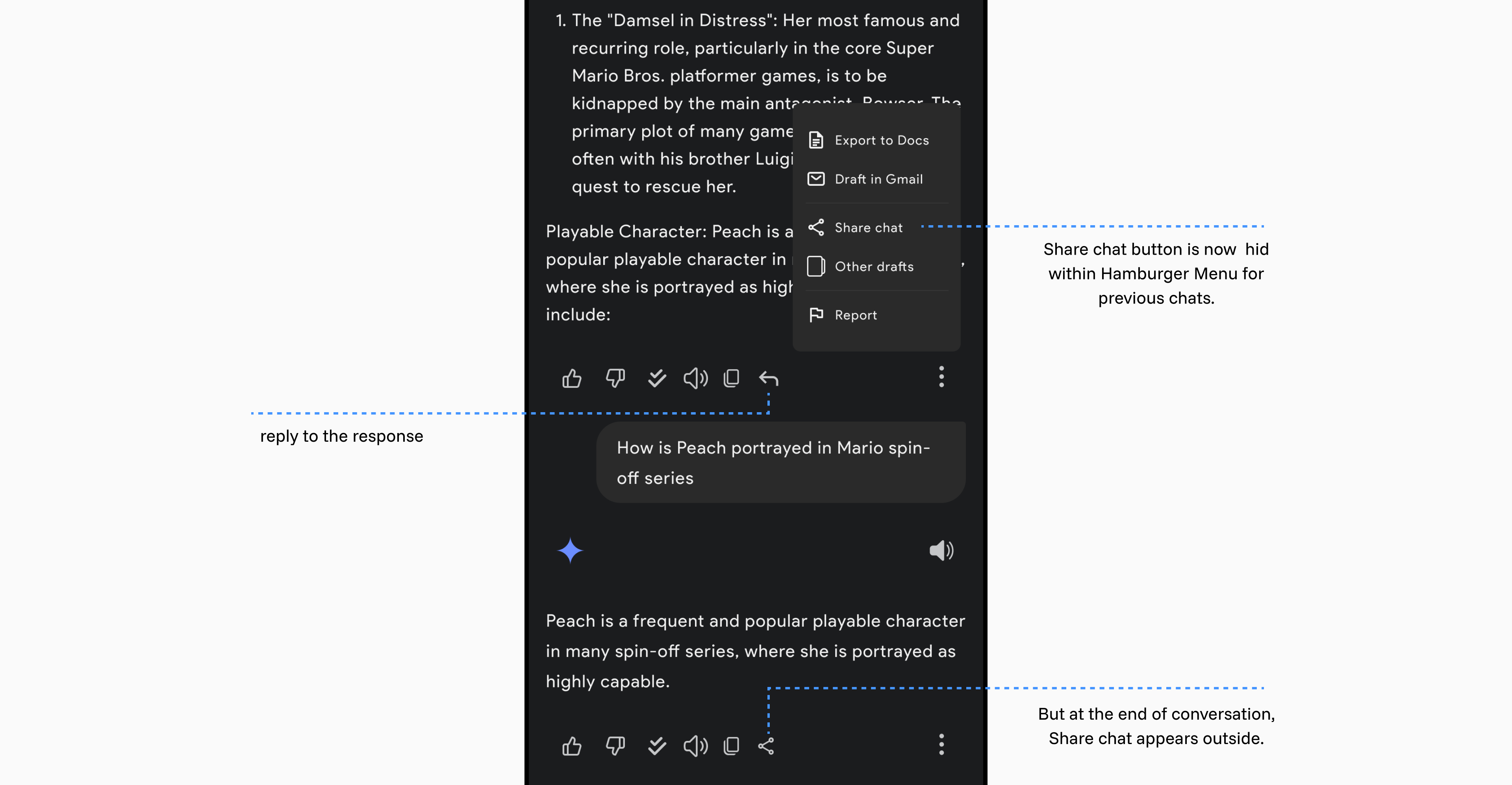 Redesigned share chat