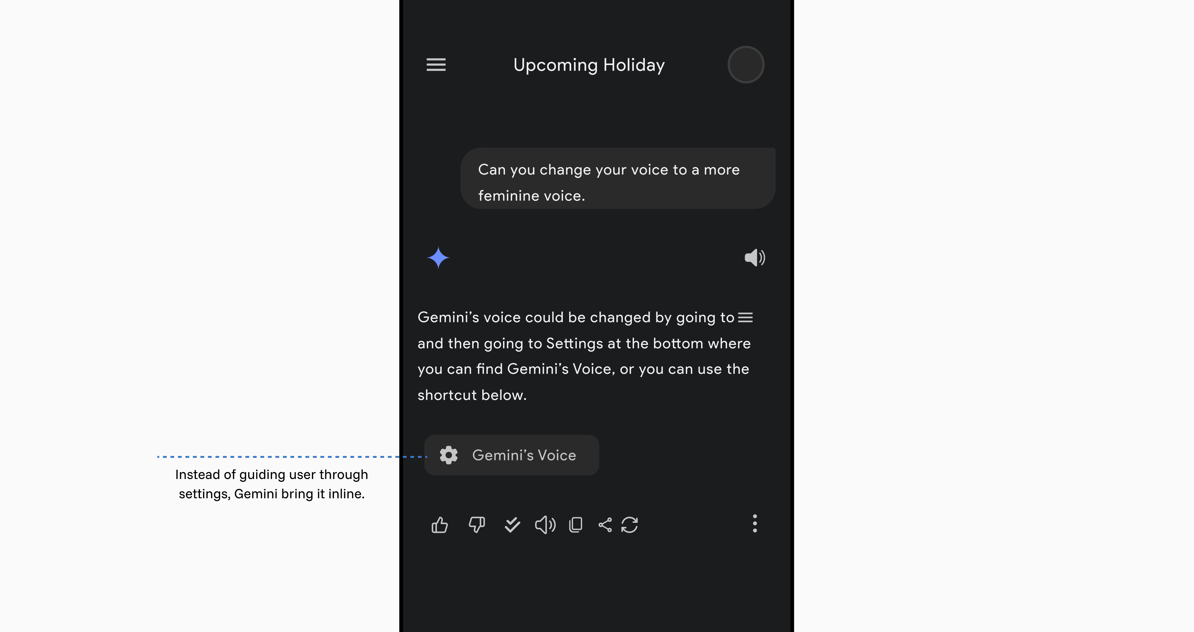 Responses with action buttons