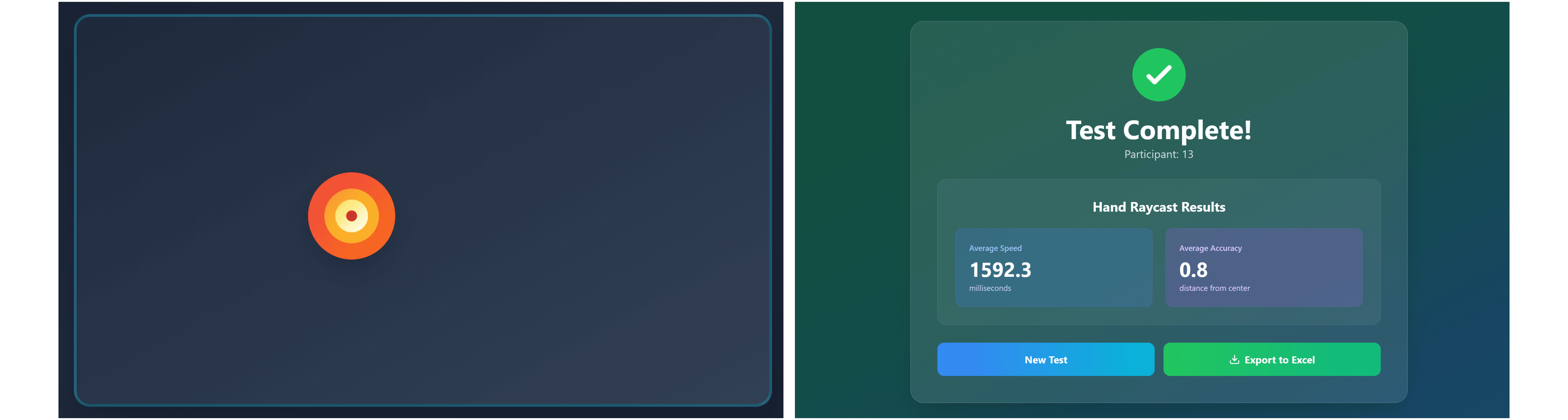 Mixed-reality target task and results interface